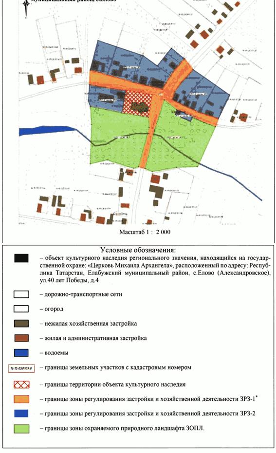 Постановление Кабинета Министров Республики Татарстан от 31.05.2025 N 384 "Об утверждении границ зон охраны объекта культурного наследия регионального значения "Церковь Михаила Архангела", 1885-1890 гг., расположенного по адресу: Республика Татарстан, Елабужский муниципальный район, с. Елово (Александровское), ул. 40 лет Победы, д. 4, режимов использования земель и требований к градостроительным регламентам в границах данных зон"