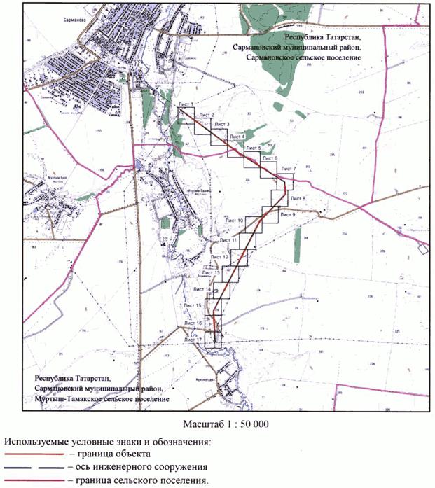 Постановление Кабинета Министров Республики Татарстан от 31.03.2026 N 317 "Об установлении публичного сервитута в целях реконструкции и эксплуатации объекта электросетевого хозяйства регионального значения "ВЛ 35 кВ Рангазар - Сарманово 2 с реконструкцией отпайки от ВЛ 35 кВ Рангазар - ПС 167 на ПС 35 кВ Сарманово". Рис. 1