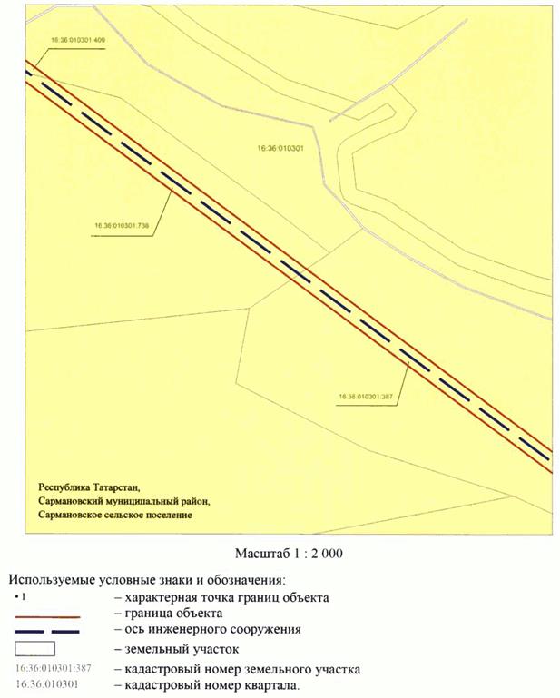 Постановление Кабинета Министров Республики Татарстан от 31.03.2026 N 317 "Об установлении публичного сервитута в целях реконструкции и эксплуатации объекта электросетевого хозяйства регионального значения "ВЛ 35 кВ Рангазар - Сарманово 2 с реконструкцией отпайки от ВЛ 35 кВ Рангазар - ПС 167 на ПС 35 кВ Сарманово". Рис. 3