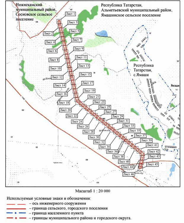 Постановление Кабинета Министров Республики Татарстан от 02.04.2026 N 336 "Об установлении публичного сервитута в целях эксплуатации линейного объекта электросетевого хозяйства регионального значения "ВЛ 110 кВ Заинск - Ямаши (оп. 253)". Рис. 1