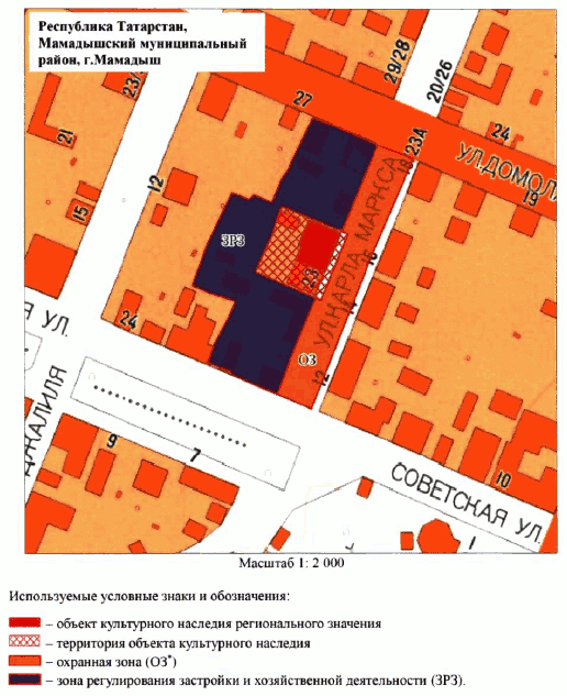 Постановление Кабинета Министров Республики Татарстан от 04.06.2026 N 772 "Об утверждении границ зон охраны объектов культурного наследия г. Мамадыш, особых режимов использования земель и требований к градостроительным регламентам в границах данных зон". Рис. 1