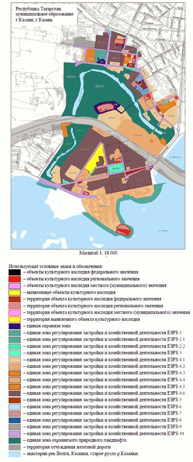 Постановление Кабинета Министров Республики Татарстан от 22.06.2026 N 805 "Об утверждении границ единой охранной зоны, единой зоны регулирования застройки и хозяйственной деятельности и единой зоны охраняемого природного ландшафта объектов культурного наследия, расположенных на территории бывших Адмиралтейской, Ягодной и Пороховой слобод г. Казани, особый режим использования земель и требования к градостроительным регламентам в границах данных зон". Рис. 1
